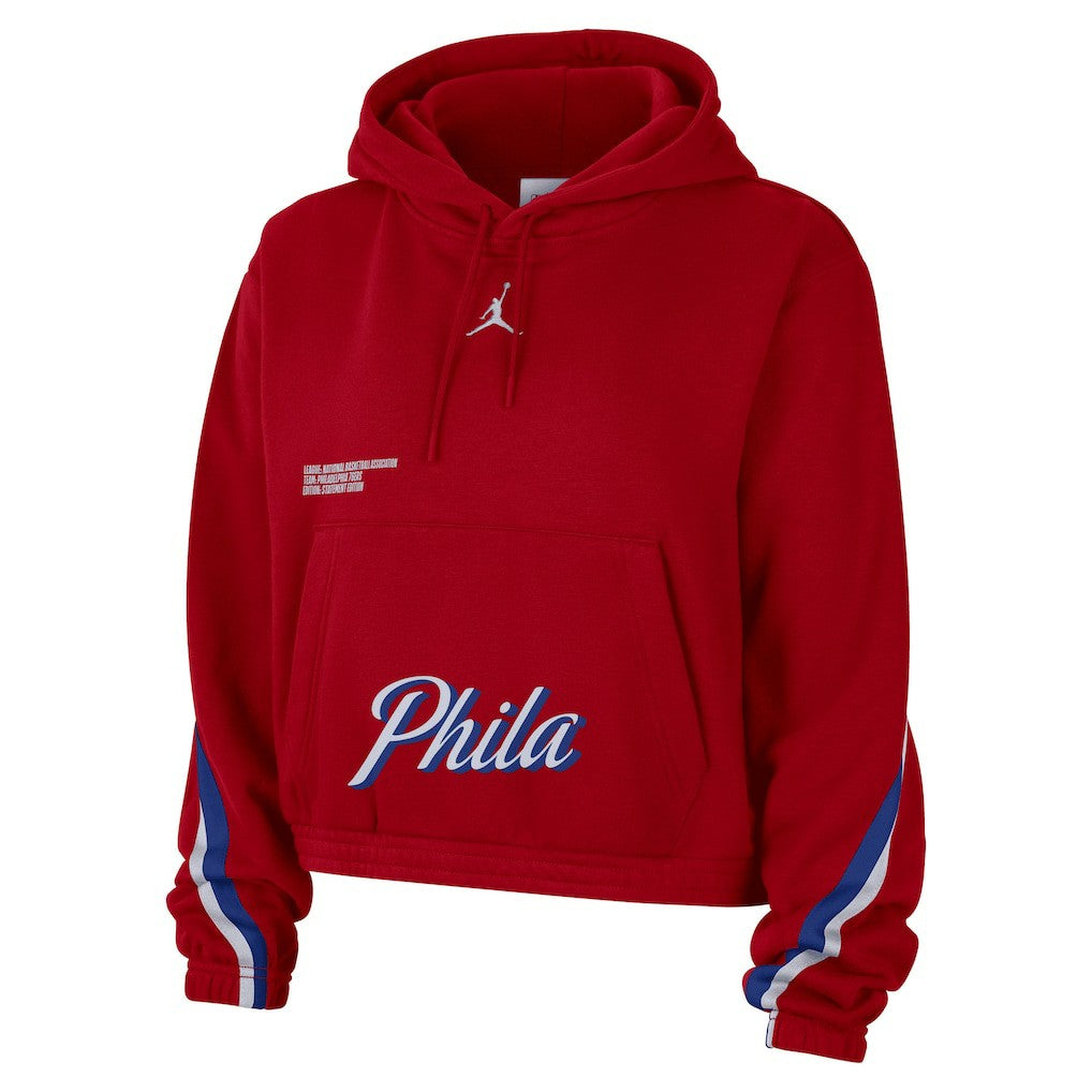 NBA - Philadelphia 76ers Jordan Brand Women's Courtside Statement Edition Pullover Hoodie - Red