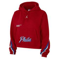 NBA - Philadelphia 76ers Jordan Brand Women's Courtside Statement Edition Pullover Hoodie - Red