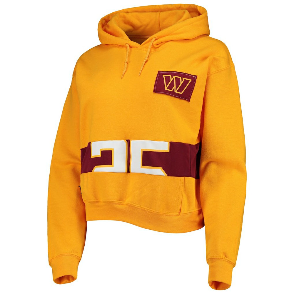 Washington Commanders Refried Apparel Women's Cropped Pullover Hoodie Gold - NFL
