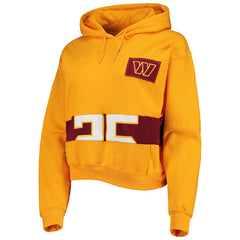 Washington Commanders Refried Apparel Women's Cropped Pullover Hoodie Gold - NFL
