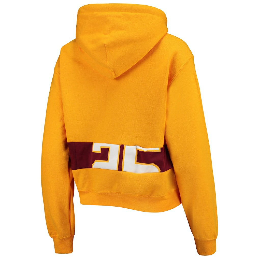 Washington Commanders Refried Apparel Women's Cropped Pullover Hoodie Gold - NFL