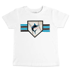 Miami Marlins Tiny Turnip Youth Base Stripe T-Shirt Lifestyle