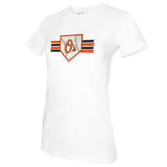 Baltimore Orioles Tiny Turnip Women's Base Stripe T-Shirt Lifestyle