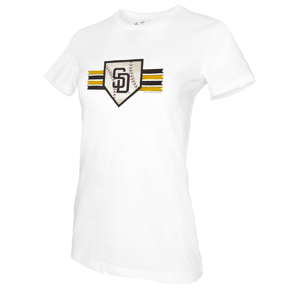 San Diego Padres Tiny Turnip Women's Base Stripe T-Shirt Lifestyle
