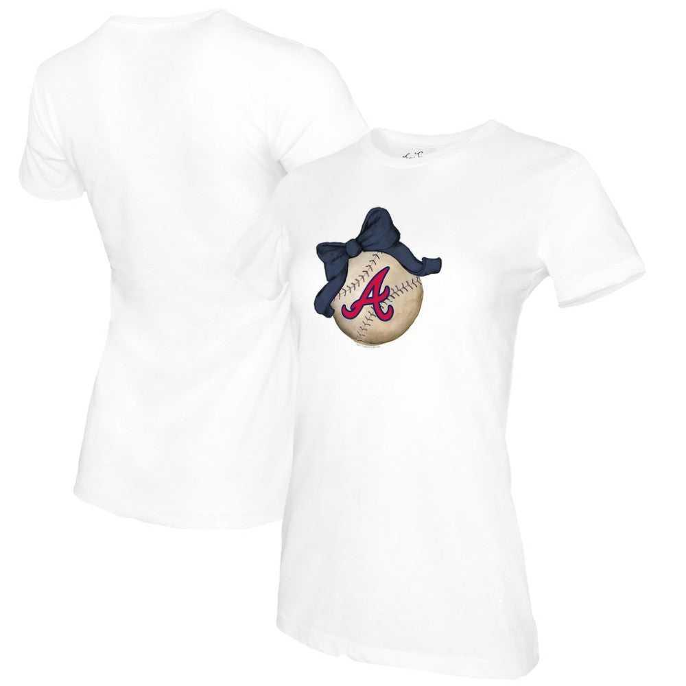 Atlanta Braves Tiny Turnip Women's Baseball Bow T-Shirt Lifestyle