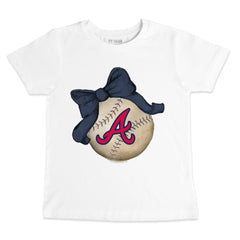 Atlanta Braves Tiny Turnip Youth Baseball Bow T-Shirt Near Me