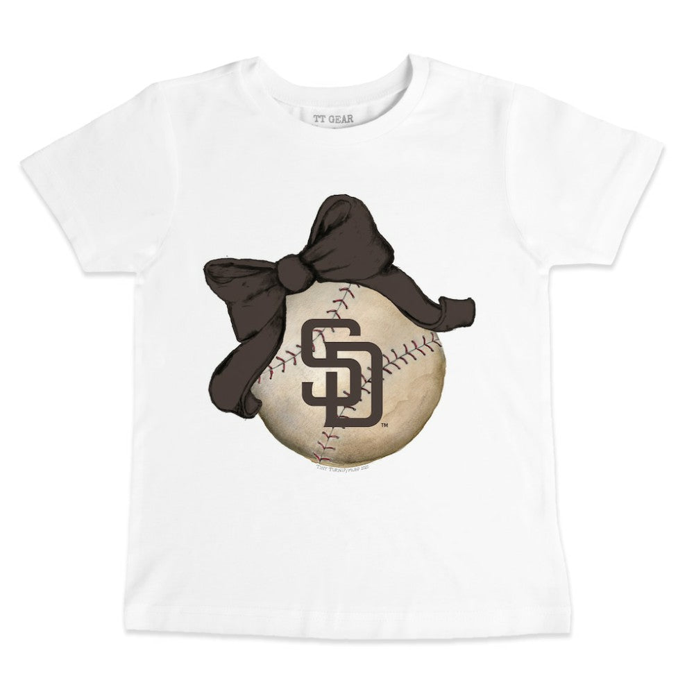 San Diego Padres Tiny Turnip Youth Baseball Bow T-Shirt Sale