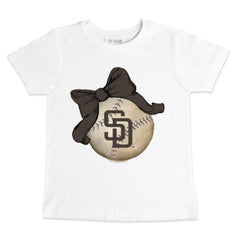 San Diego Padres Tiny Turnip Youth Baseball Bow T-Shirt Sale