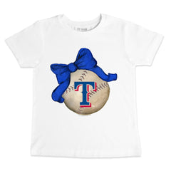 Texas Rangers Tiny Turnip Youth Baseball Bow T-Shirt discount