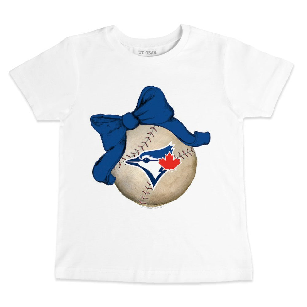 Toronto Blue Jays Tiny Turnip Youth Baseball Bow T-Shirt Near Me