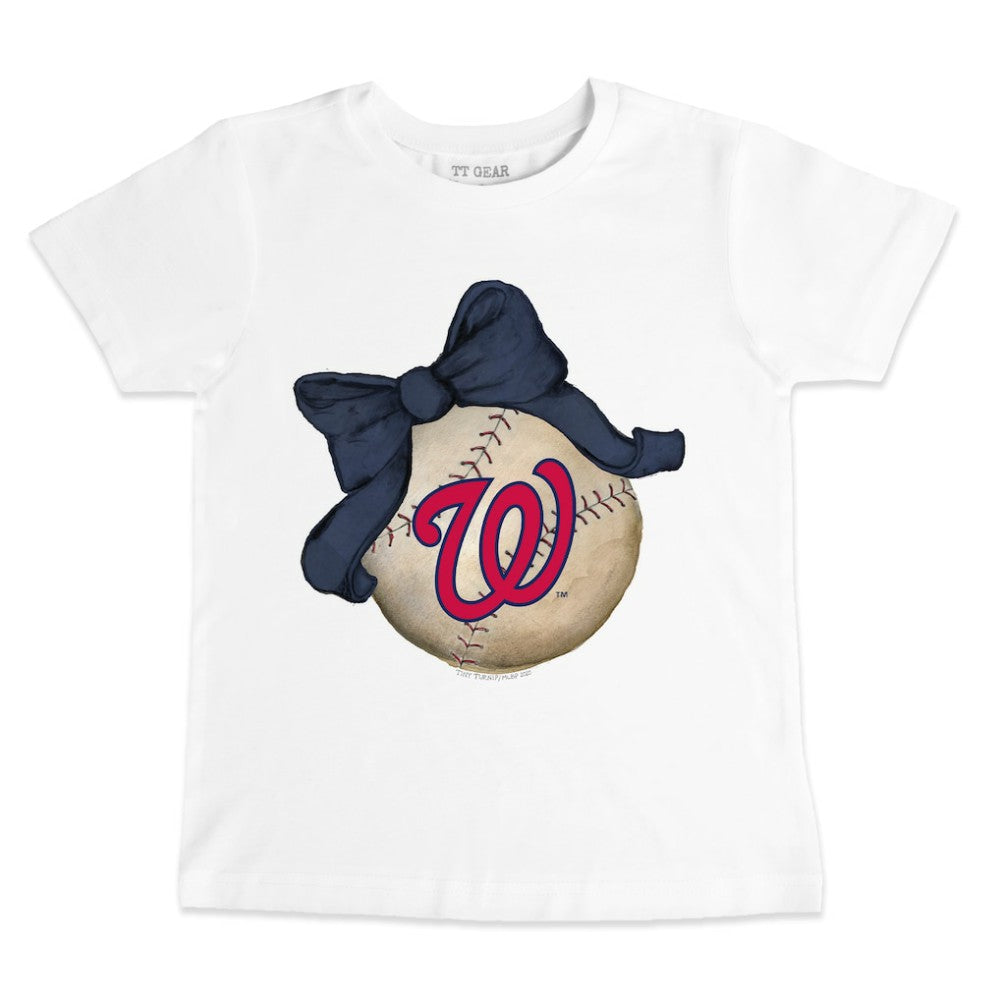 Washington Nationals Tiny Turnip Youth Baseball Bow T-Shirt Clearance