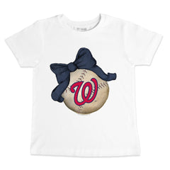 Washington Nationals Tiny Turnip Youth Baseball Bow T-Shirt Clearance