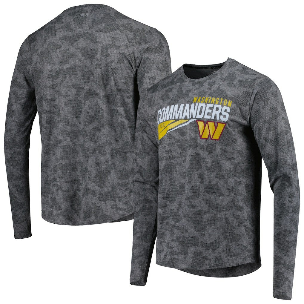 Washington Commanders MSX by Michael Strahan Camo Long Sleeve T-Shirt Black - NFL