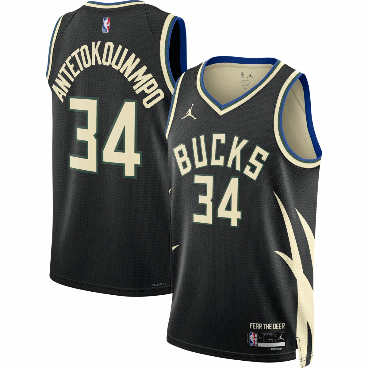 NBA - Giannis Antetokounmpo Milwaukee Bucks Jordan Brand Unisex Swingman Jersey - Statement Edition - Black