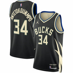 NBA - Giannis Antetokounmpo Milwaukee Bucks Jordan Brand Unisex Swingman Jersey - Statement Edition - Black