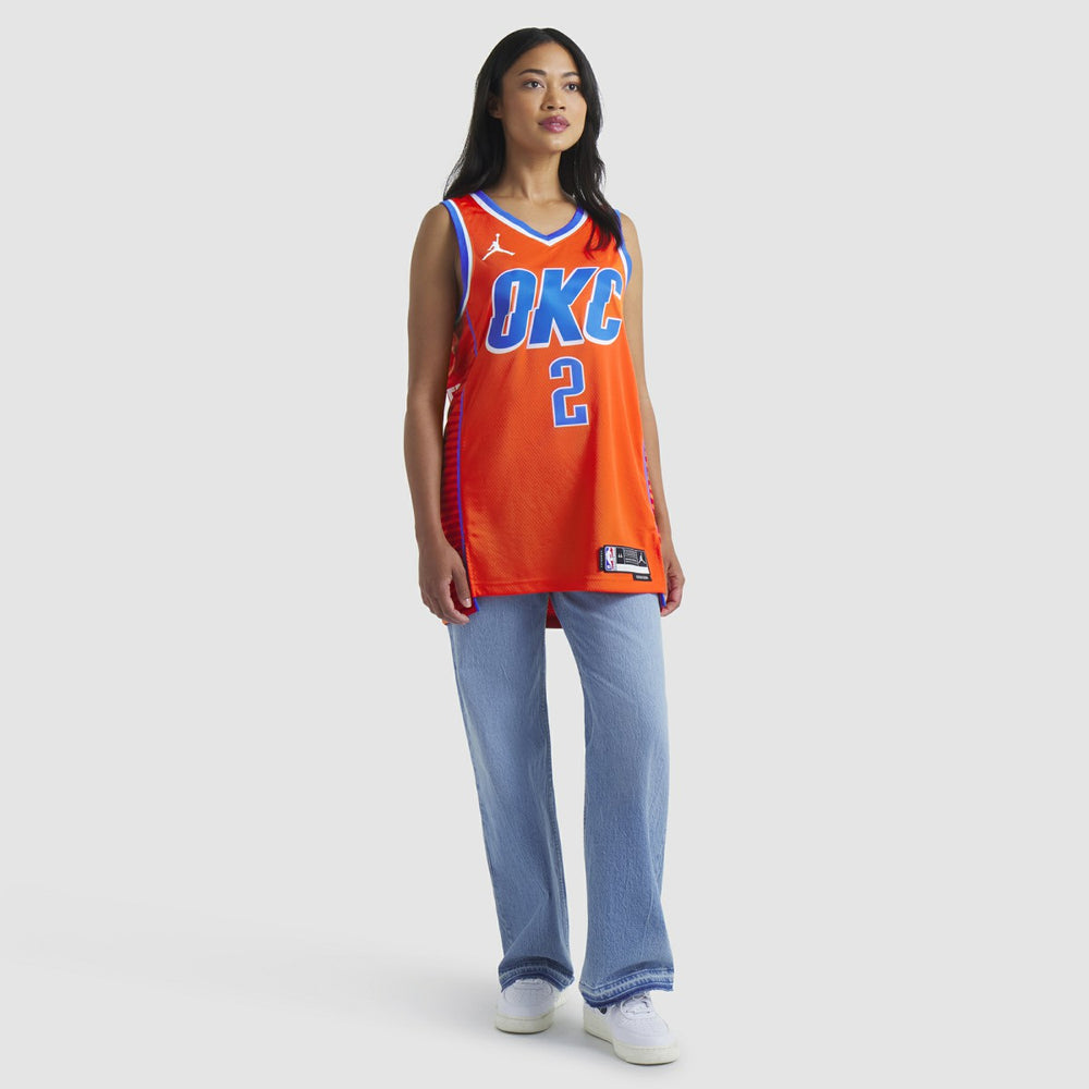 NBA - Shai Gilgeous-Alexander Oklahoma City Thunder Jordan Brand Unisex Swingman Jersey - Statement Edition - Orange