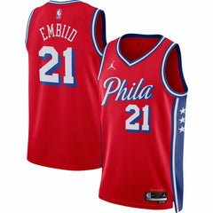 NBA - Joel Embiid Philadelphia 76ers Jordan Brand Unisex Swingman Jersey - Statement Edition - Red