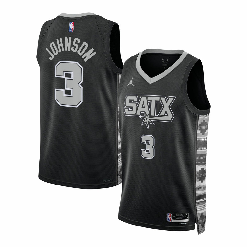 NBA - Keldon Johnson San Antonio Spurs Jordan Brand Unisex Swingman Jersey - Statement Edition - Black