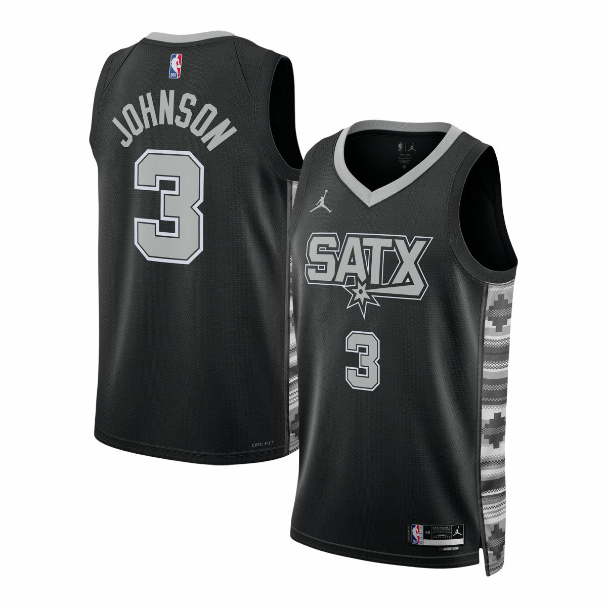 NBA - Keldon Johnson San Antonio Spurs Jordan Brand Unisex Swingman Jersey - Statement Edition - Black