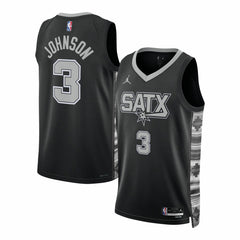 NBA - Keldon Johnson San Antonio Spurs Jordan Brand Unisex Swingman Jersey - Statement Edition - Black