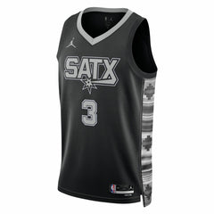 NBA - Keldon Johnson San Antonio Spurs Jordan Brand Unisex Swingman Jersey - Statement Edition - Black
