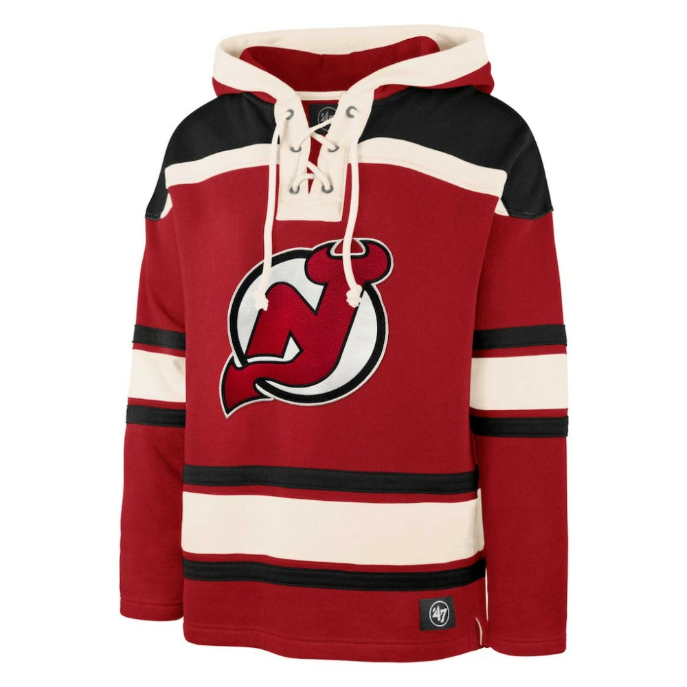 Jack Hughes New Jersey Devils - '47 Player Lacer Pullover Hoodie Red