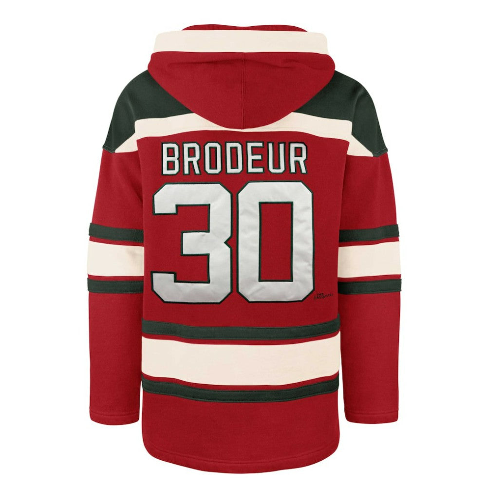 Martin Brodeur New Jersey Devils - '47 Retired Player Name & Number Lacer Pullover Hoodie Red