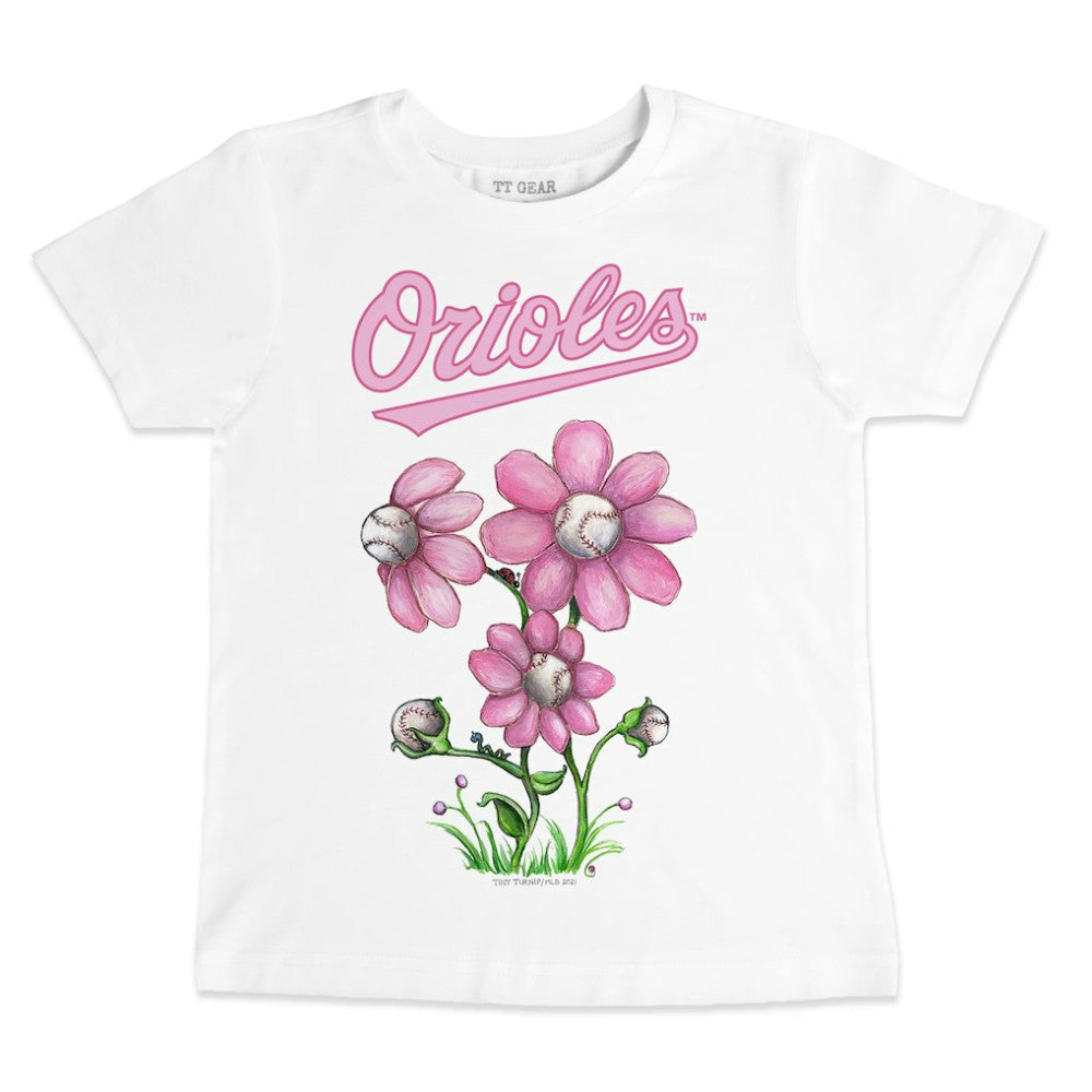 Baltimore Orioles Tiny Turnip Youth Blooming Baseballs T-Shirt On Sale