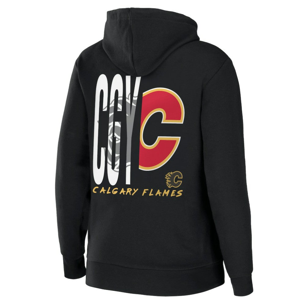 Calgary Flames - WEAR by Erin Andrews Women's Sponge Fleece Full-Zip Hoodie Black