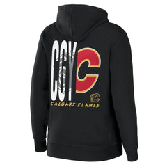 Calgary Flames - WEAR by Erin Andrews Women's Sponge Fleece Full-Zip Hoodie Black