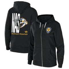 Nashville Predators - WEAR by Erin Andrews Women's Sponge Fleece Full-Zip Hoodie Black