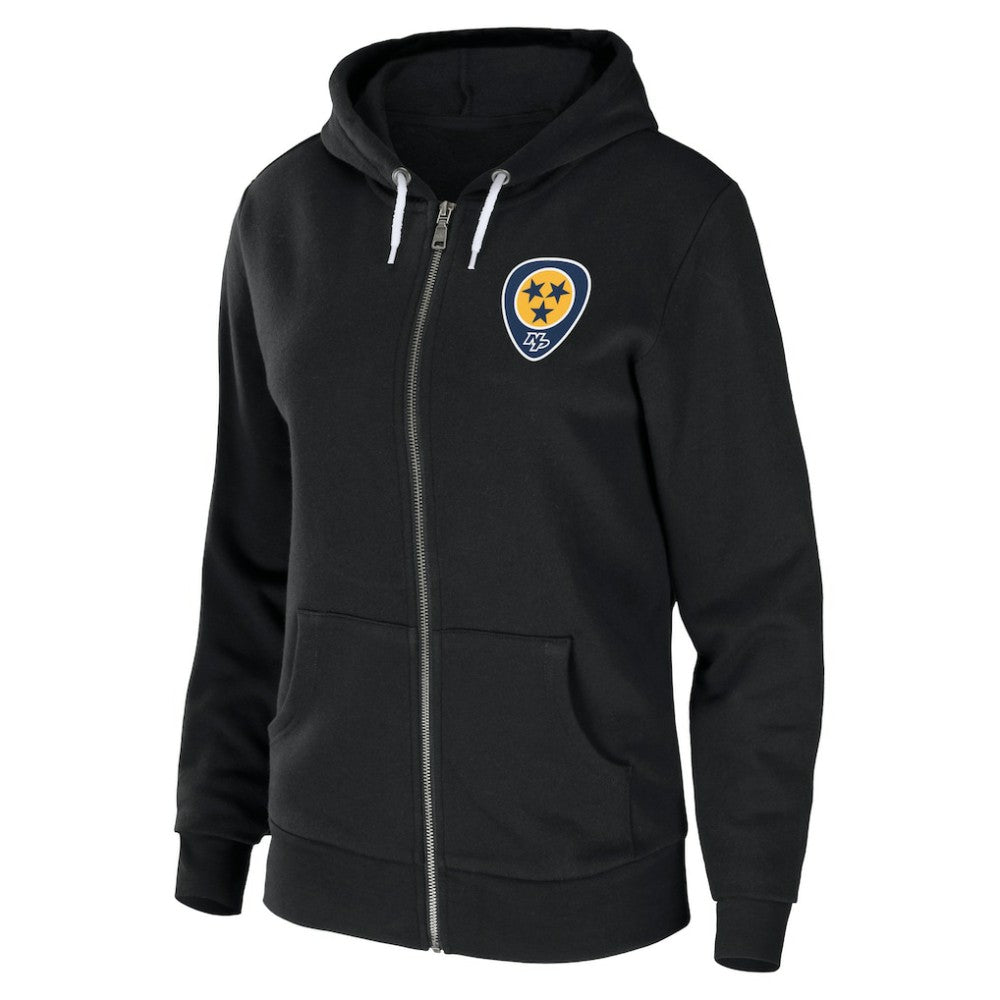 Nashville Predators - WEAR by Erin Andrews Women's Sponge Fleece Full-Zip Hoodie Black