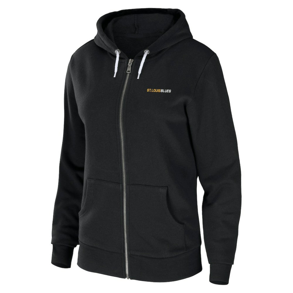St. Louis Blues - WEAR by Erin Andrews Women's Sponge Fleece Full-Zip Hoodie Black