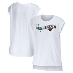Minnesota Wild - WEAR by Erin Andrews Women's Greetings From Muscle T-Shirt White