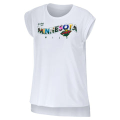 Minnesota Wild - WEAR by Erin Andrews Women's Greetings From Muscle T-Shirt White