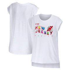 New Jersey Devils - WEAR by Erin Andrews Women's Greetings From Muscle T-Shirt White
