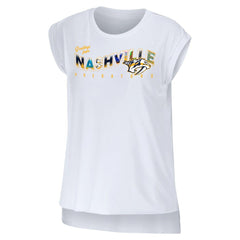Nashville Predators - WEAR by Erin Andrews Women's Greetings From Muscle T-Shirt White