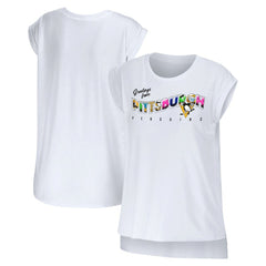 Pittsburgh Penguins WEAR by Erin Andrews Women's Greetings From Muscle T-Shirt White
