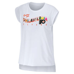 Philadelphia Flyers - WEAR by Erin Andrews Women's Greetings From Muscle T-Shirt White