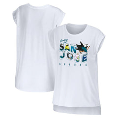 San Jose Sharks - WEAR by Erin Andrews Women's Greetings From Muscle T-Shirt White