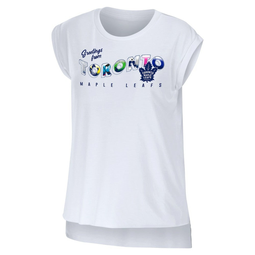 Toronto Maple Leafs - WEAR by Erin Andrews Women's Greetings From Muscle T-Shirt White