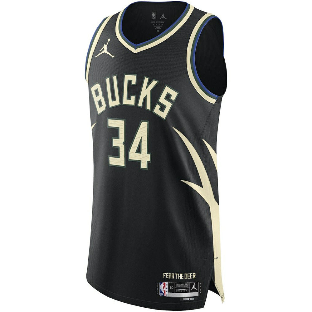 NBA - Giannis Antetokounmpo Milwaukee Bucks Jordan Brand Authentic Player Jersey - Statement Edition - Black