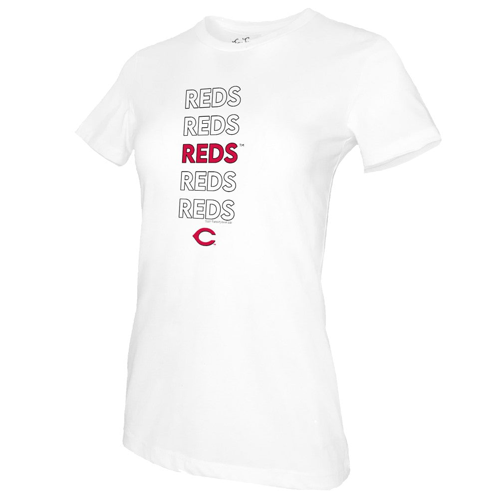 Cincinnati Reds Tiny Turnip Women's Stacked T-Shirt Clearance