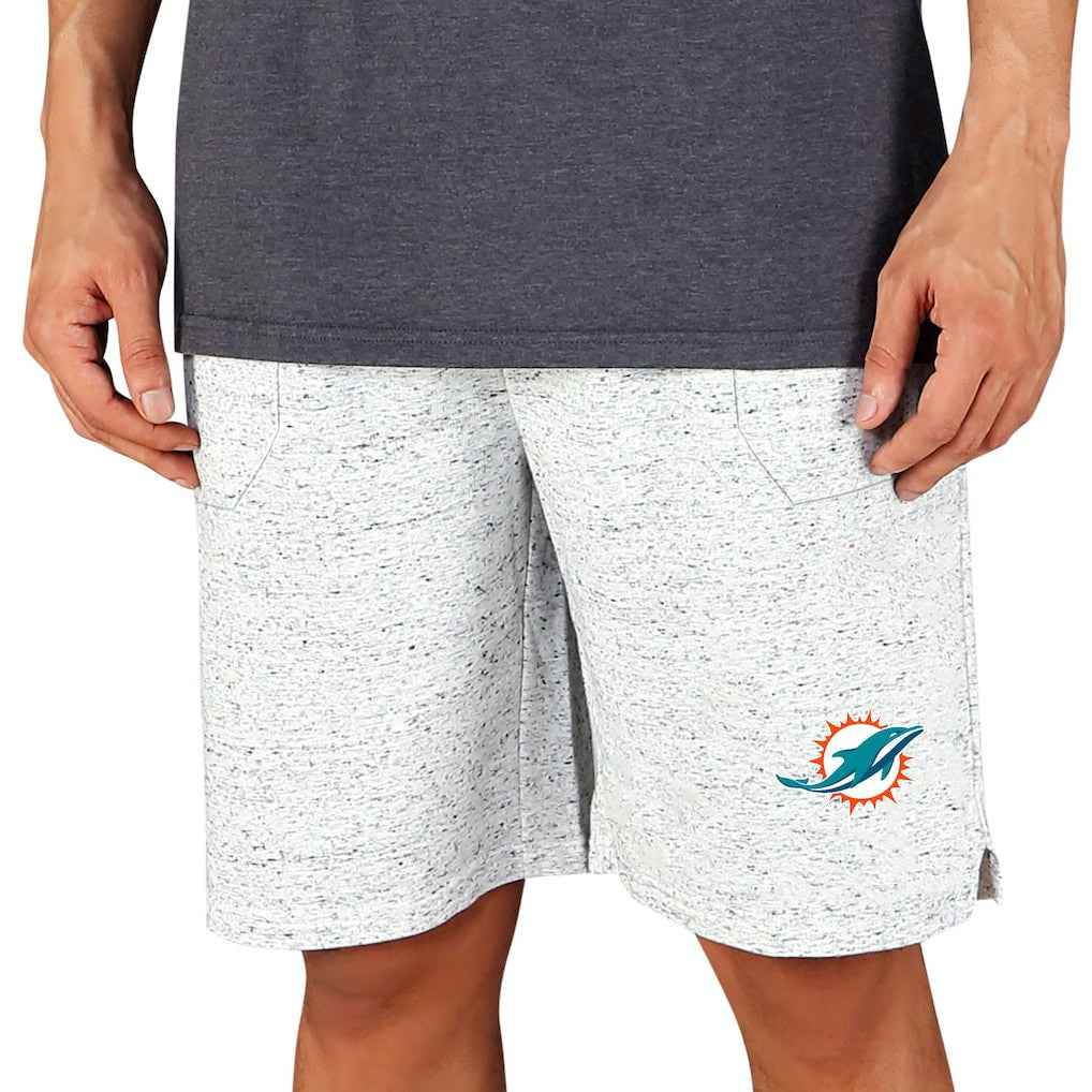 Miami Dolphins Concepts Sport Throttle Knit Jam Shorts White/Charcoal - NFL
