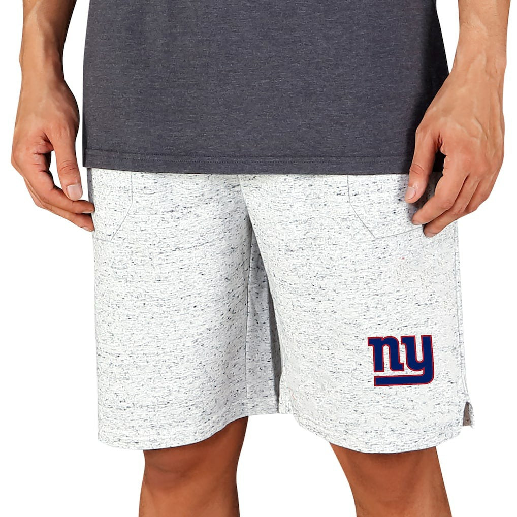 New York Giants Concepts Sport Throttle Knit Jam Shorts White/Charcoal - NFL