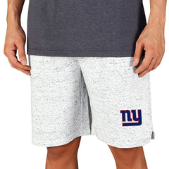 New York Giants Concepts Sport Throttle Knit Jam Shorts White/Charcoal - NFL