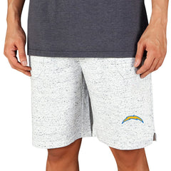Los Angeles Chargers Concepts Sport Throttle Knit Jam Shorts White/Charcoal - NFL
