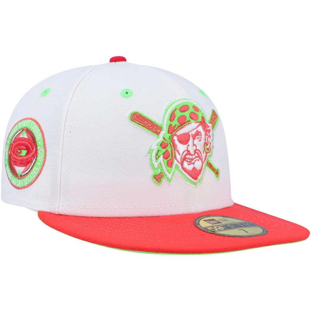 Pittsburgh Pirates New Era Three Rivers Stadium 30th Anniversary Strawberry Lolli 59FIFTY Fitted Hat Lifestyle