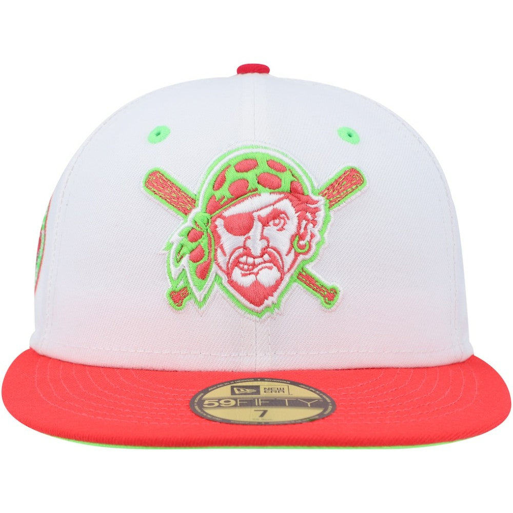 Pittsburgh Pirates New Era Three Rivers Stadium 30th Anniversary Strawberry Lolli 59FIFTY Fitted Hat Lifestyle