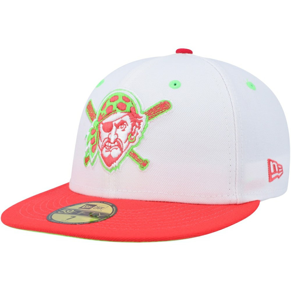 Pittsburgh Pirates New Era Three Rivers Stadium 30th Anniversary Strawberry Lolli 59FIFTY Fitted Hat Lifestyle